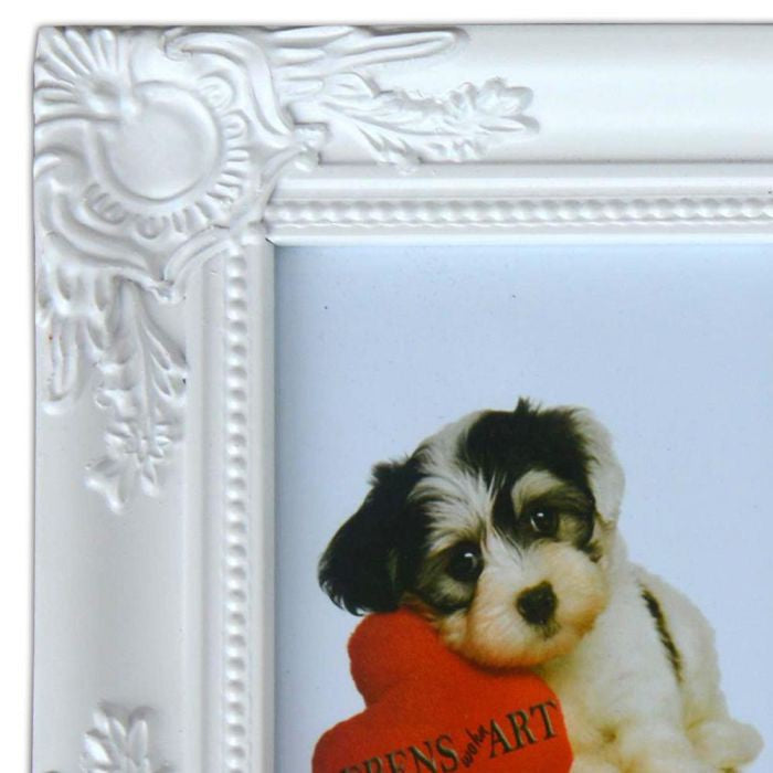 Multi-Fotorahmen BEATRICE / Barock Weiß 5 Fotos á 15x10cm