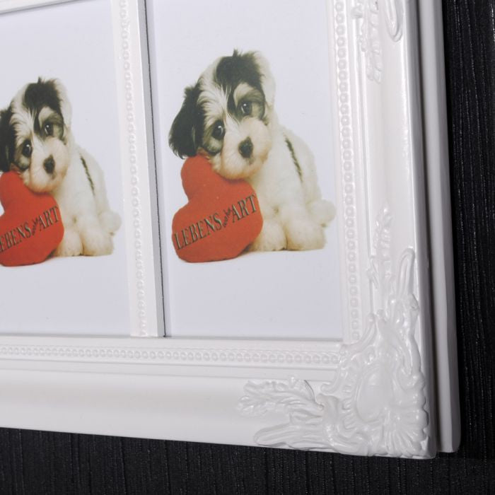 Multi-Fotorahmen BEATRICE / Barock Weiß 5 Fotos á 15x10cm