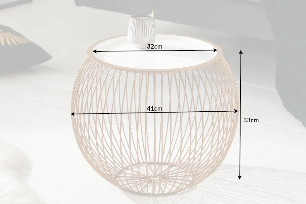 Filigraner Aufbewahrungs-Couchtisch mit Tablett AGGIO 41cm gold