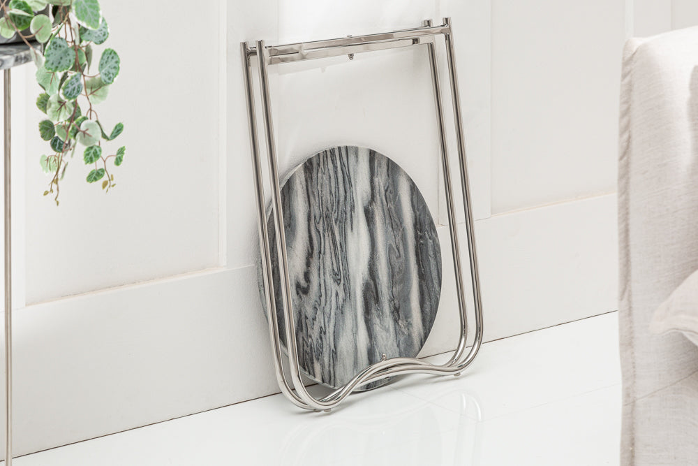 Moderner Beistelltisch MAMO abnehmbare Marmor-Platte ca.D38cm