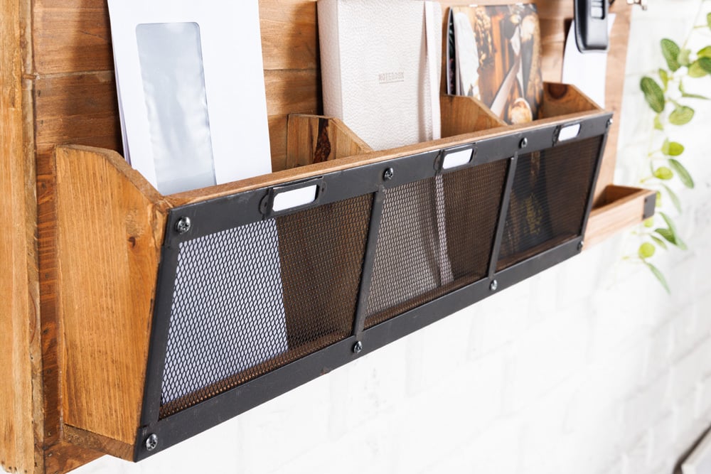 Alltagshelfer Wandboard MURAL 80cm Pinie Kreidetafel Haken