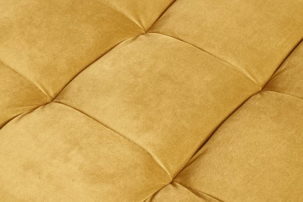 Moderner Hocker COMFORT 80cm senfgelb Samt Taschenfederkern