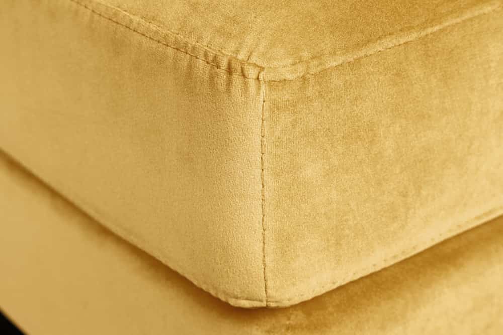 Moderner Hocker COMFORT 80cm senfgelb Samt Taschenfederkern