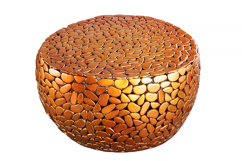 Extravaganter Unikat Couchtisch PIEDRA kupfer Aluminium Handarbeit