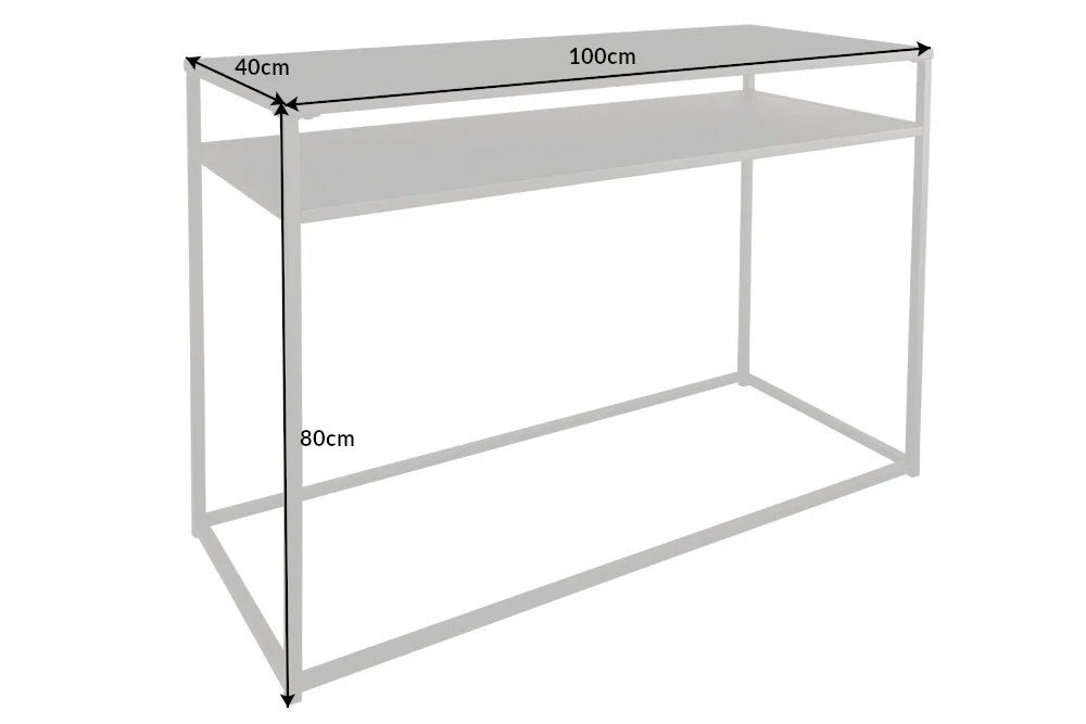 Elegante Konsole mit Ablage ACERO 100cm schwarz Metall
