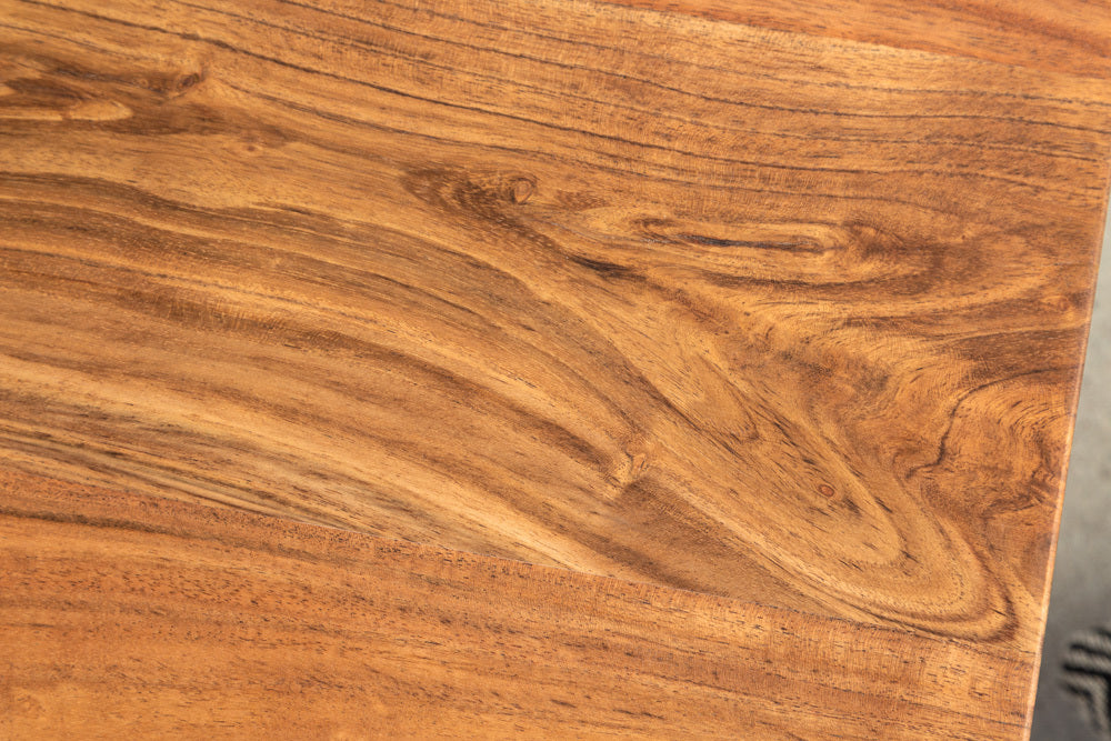 Massivholz Couchtisch NARBOL 120cm Akazie 3cm Tischplatte Baumkante