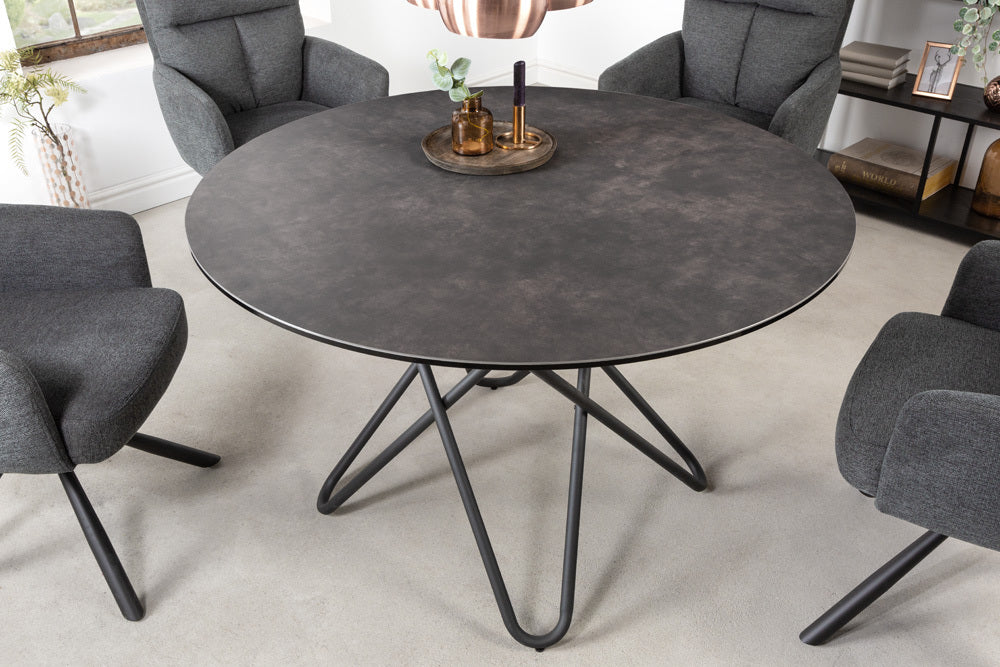 Eleganter Esstisch PARMA 120cm anthrazit Keramik Made-in-Italy