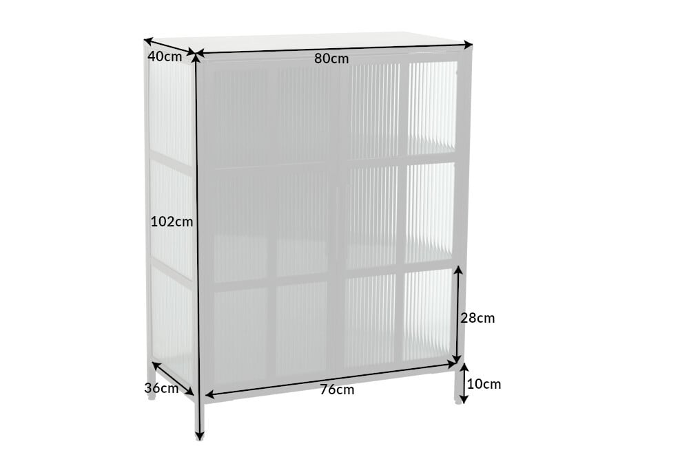Elegante Virine ACERO 102x80cm schwarz Metall Konsole