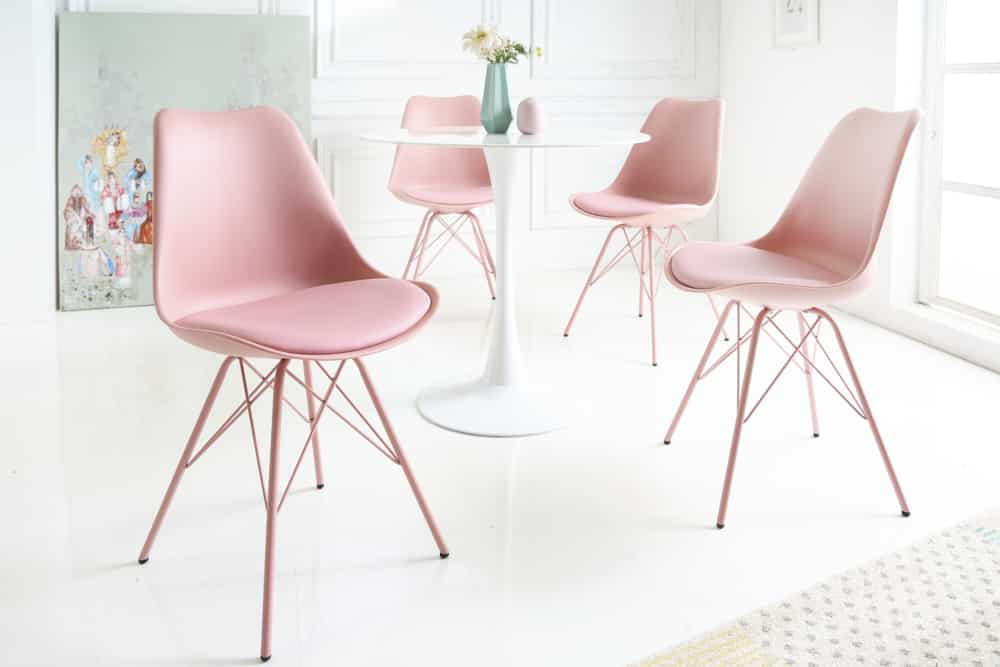 4er Set Design-Klassiker Stuhl NORWAY rosa