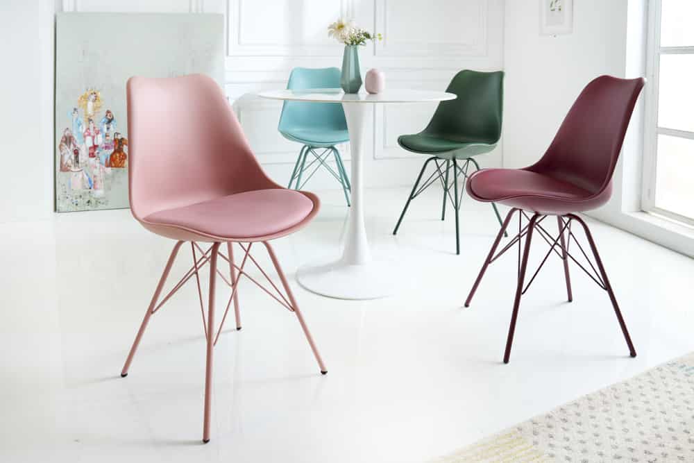 4er Set Design-Klassiker Stuhl NORWAY rosa