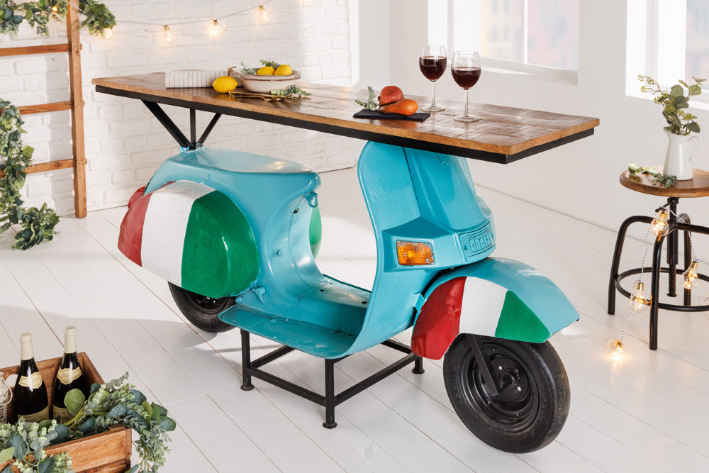 Retro-Tresen Theke SCOOTER Italy 166cm türkis