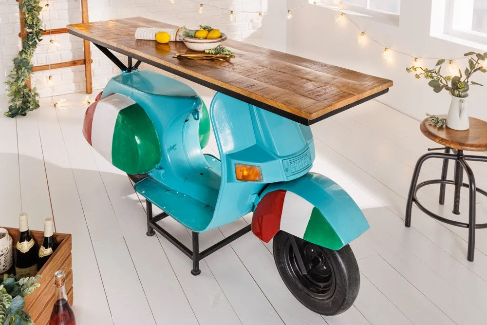 Retro-Tresen Theke SCOOTER Italy 166cm türkis