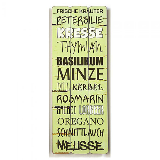 Antik Holzschild BASILIKUM MINZE Vintage Retro Schild