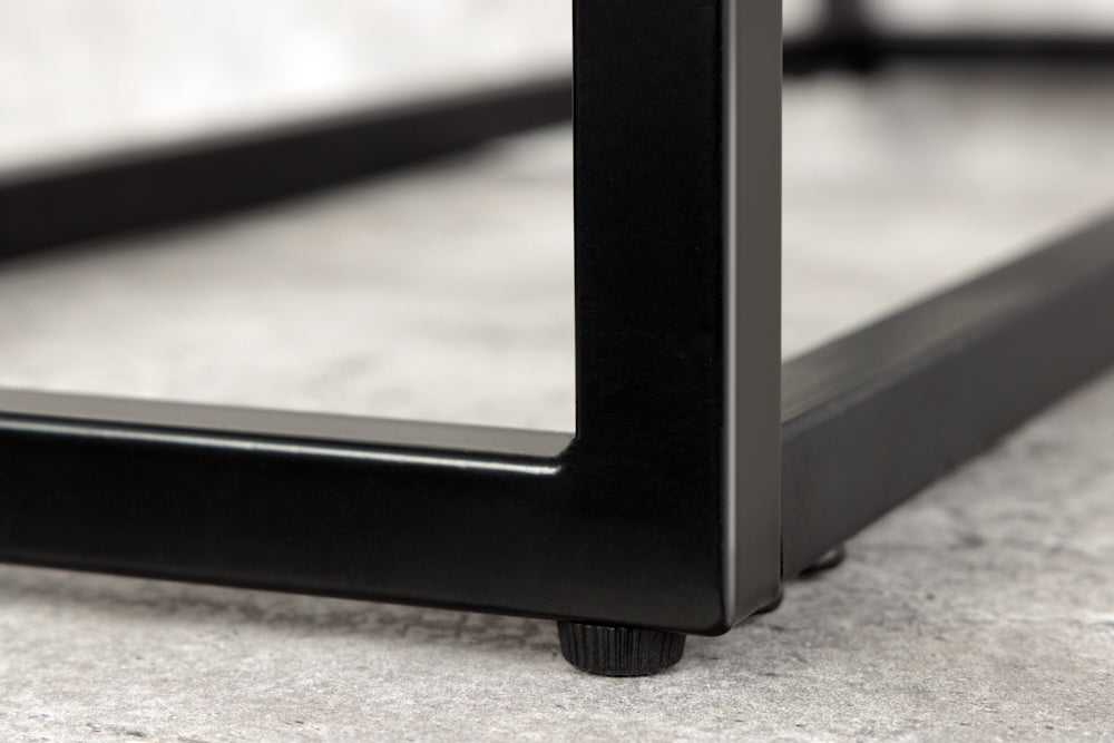 Design Konsole MARMO 110cm schwarz-weiss Marmor-Dekor