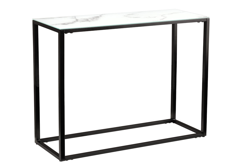 Design Konsole MARMO 110cm schwarz-weiss Marmor-Dekor