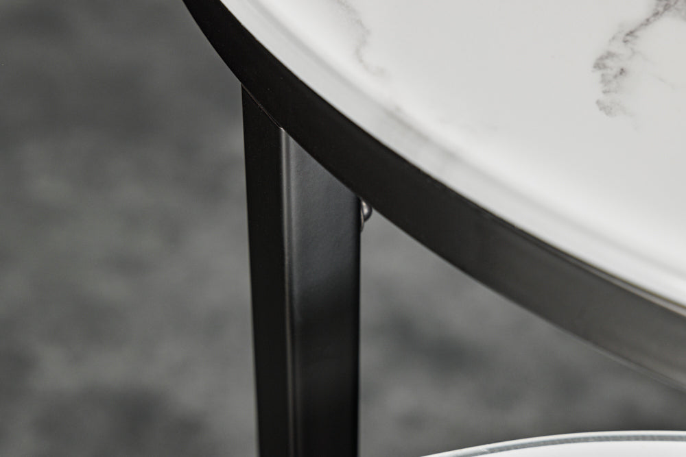 Elegantes Beistelltisch 2er Set MARMO 50cm Marmor-Dekor