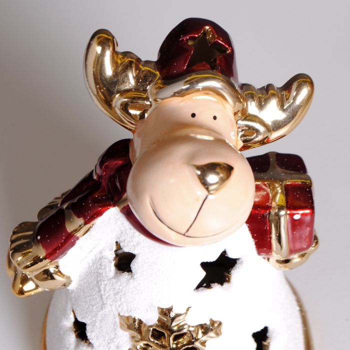 Edzard WEIHNACHTSELCH mit Paket 15cm Weihnachten Elch Dekoration