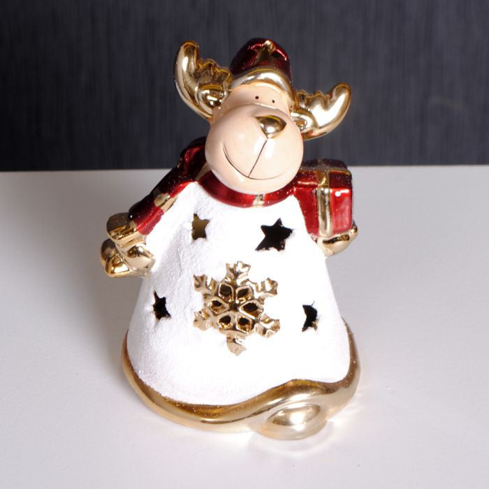 Edzard WEIHNACHTSELCH mit Paket 15cm Weihnachten Elch Dekoration