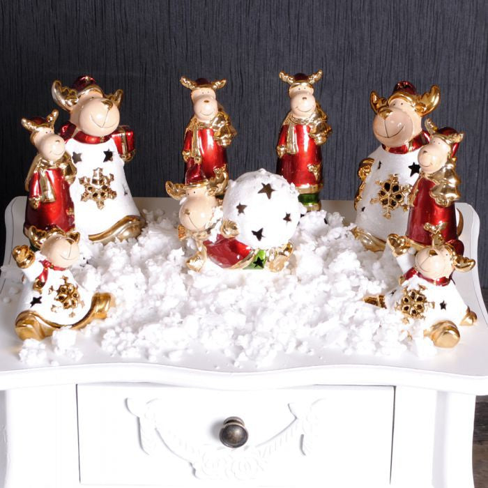 Edzard WEIHNACHTSELCH mit Paket 15cm Weihnachten Elch Dekoration
