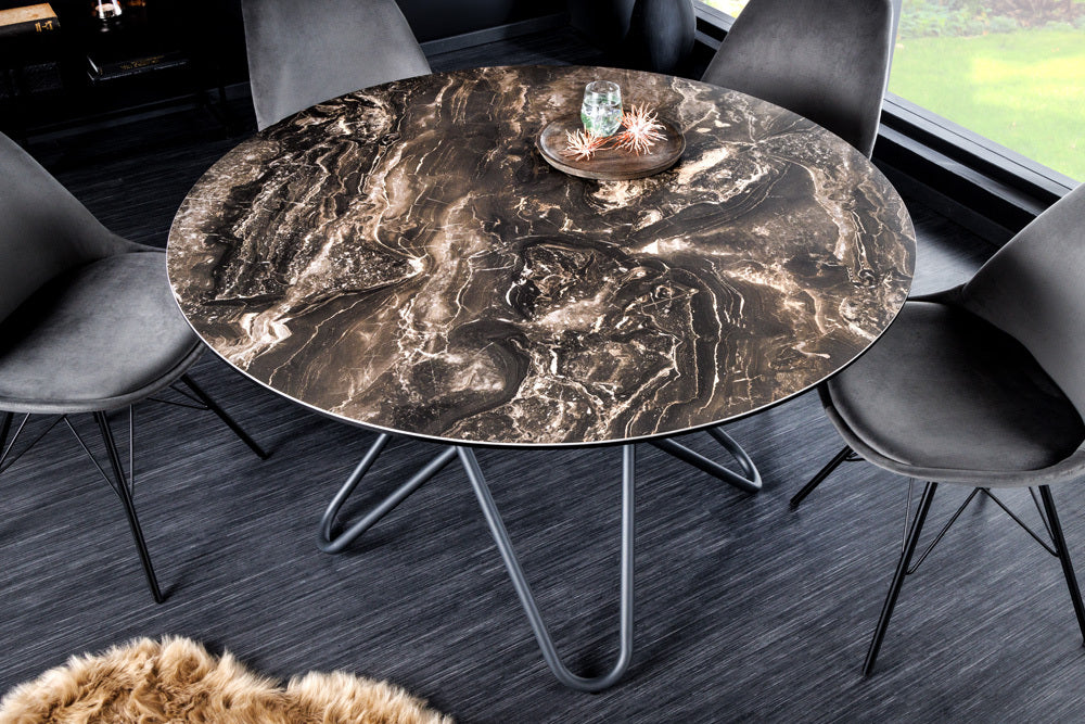 Eleganter Esstisch PARMA 120cm taupe natur Keramik Made-in-Italy