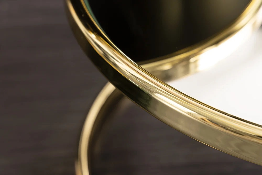 Moderner flexibler Glas-Couchtisch MOBILE ART 155cm gold