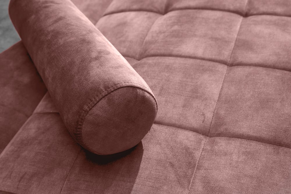 Elegantes Schlafsofa DIVANO 196cm altrosa Mikrovelours 3-Sitzer
