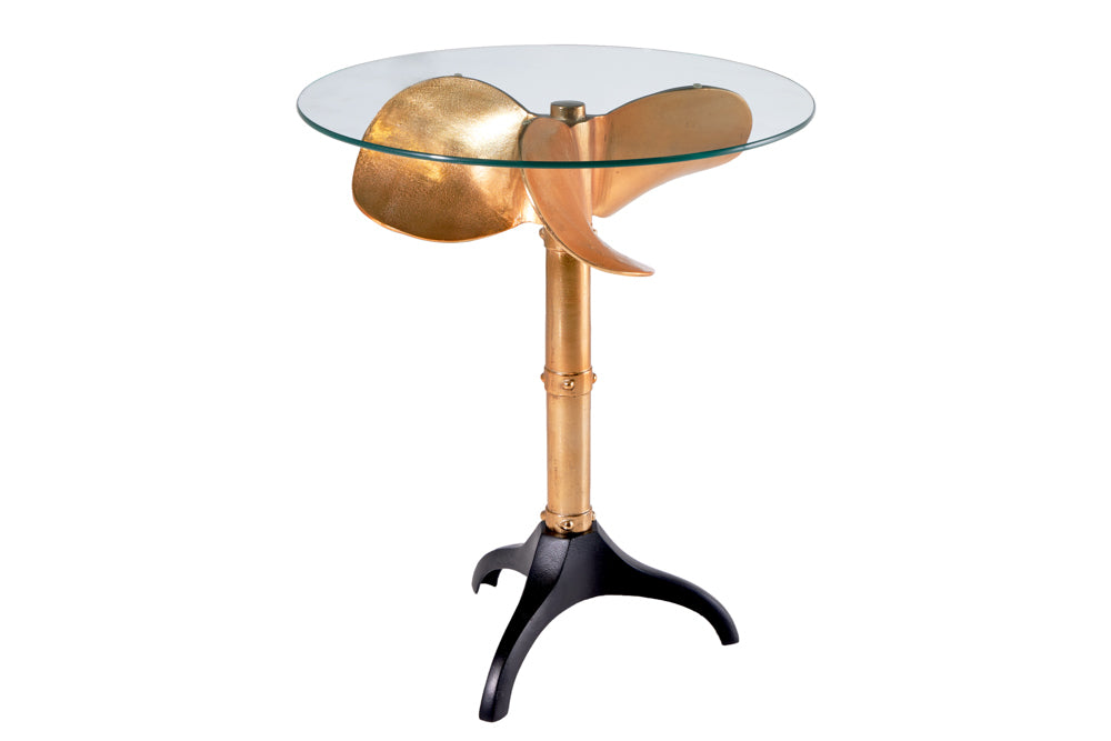 Maritimer Design-Tisch ELICA H73cm gold-schwarz Beistelltisch