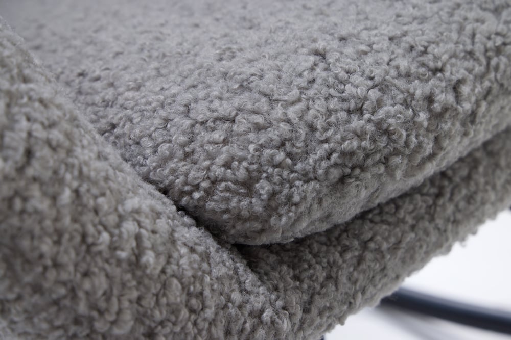 Bequemer Schaukelstuhl HYGGE grau Bouclé Sessel