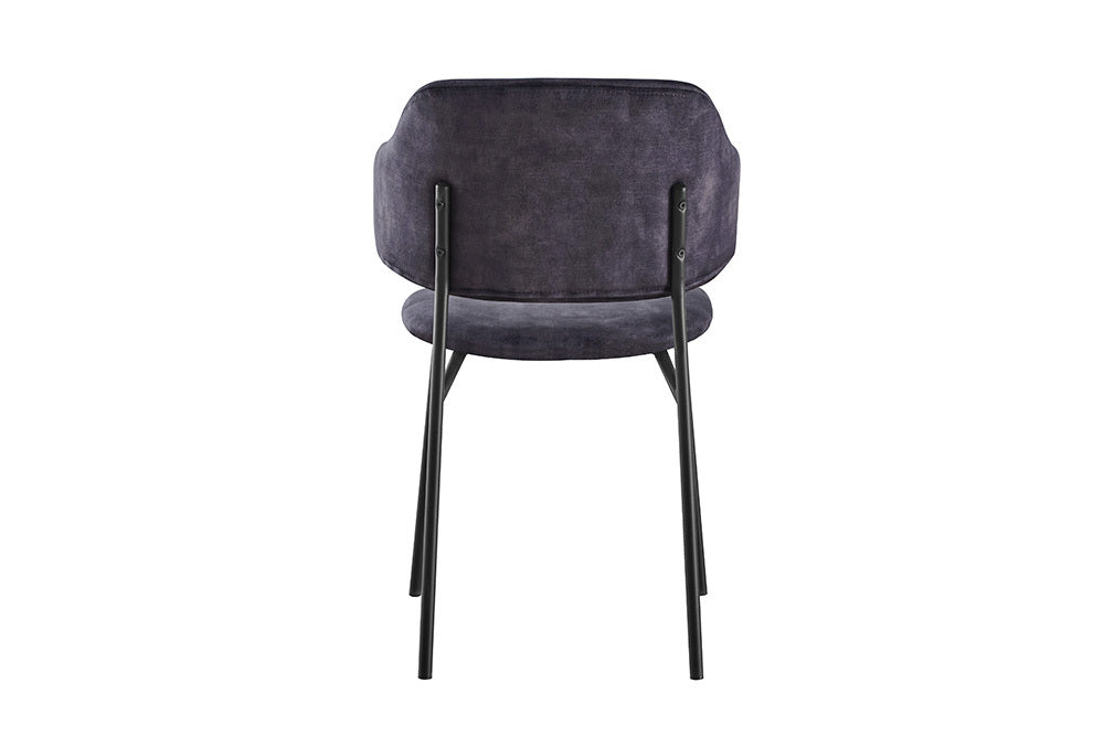 Moderner Stuhl MODA grau Samt Metallbeine