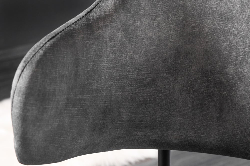 Moderner Stuhl MODA grau Samt Metallbeine