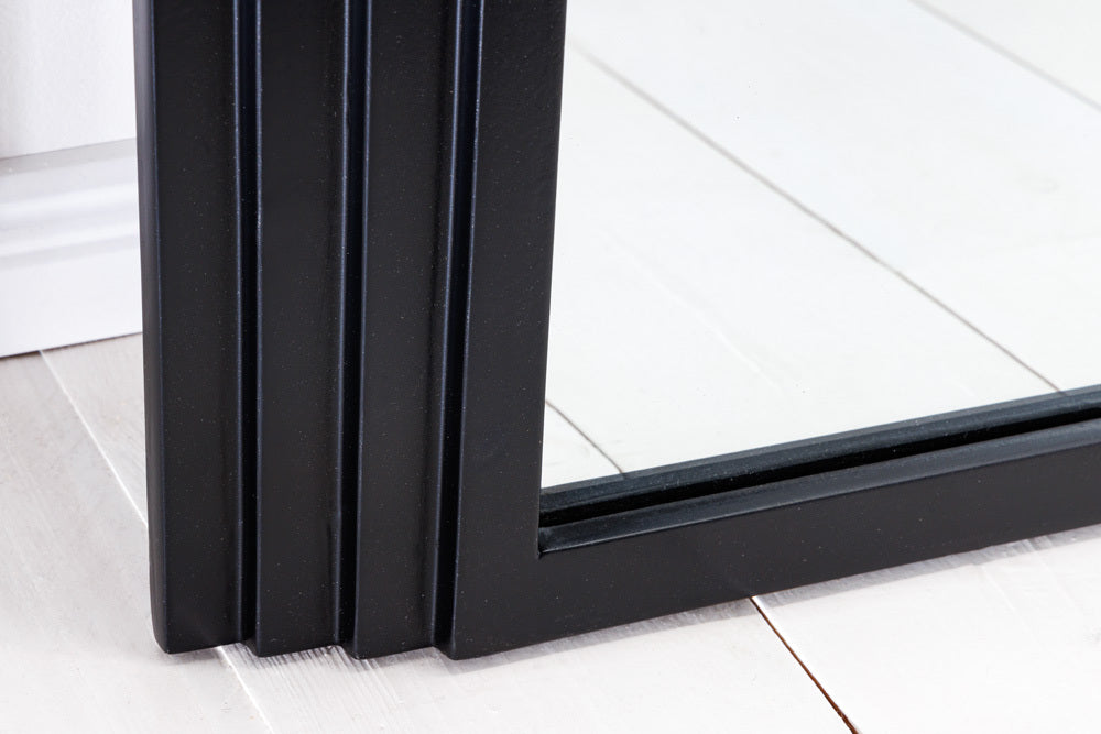 Design Rundbogen Spiegel 160x80cm FORMOSA schwarz Wandspiegel