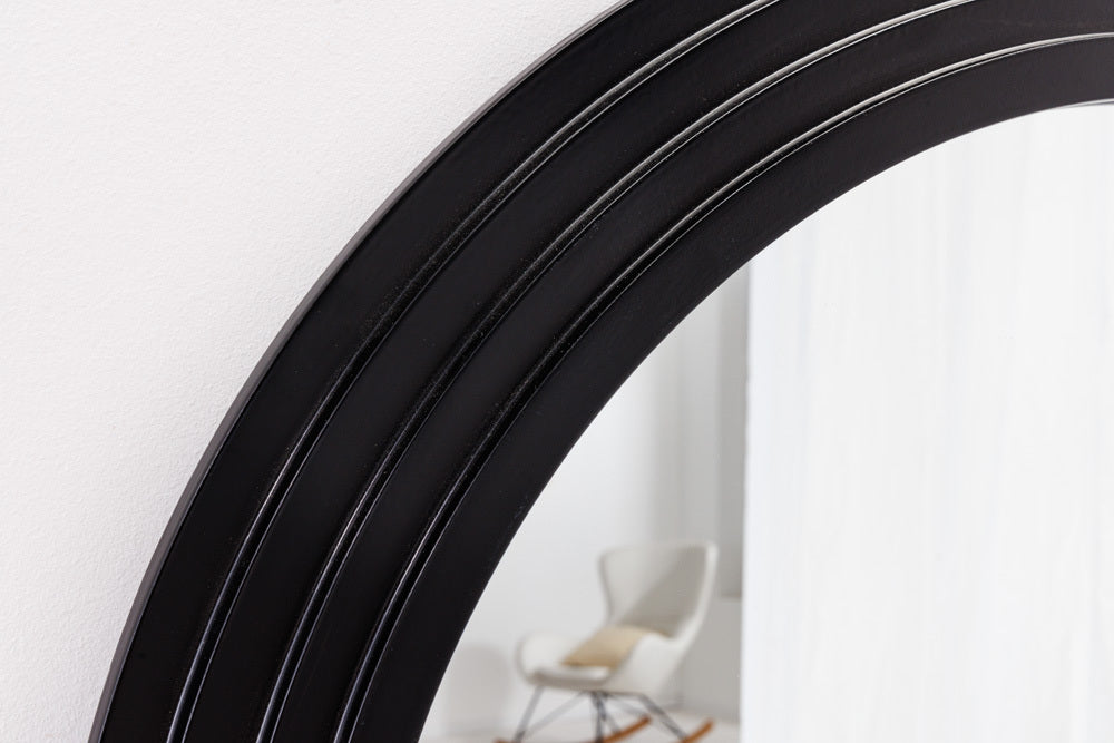 Design Rundbogen Spiegel 160x80cm FORMOSA schwarz Wandspiegel