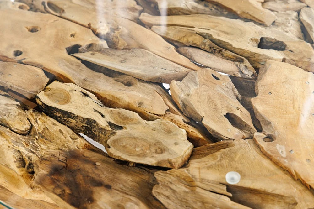 Handgefertigter Teak Couchtisch SEASIDE 60x60cm Unikat