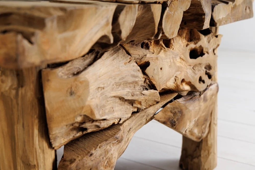 Handgefertigter Teak Couchtisch SEASIDE 60x60cm Unikat