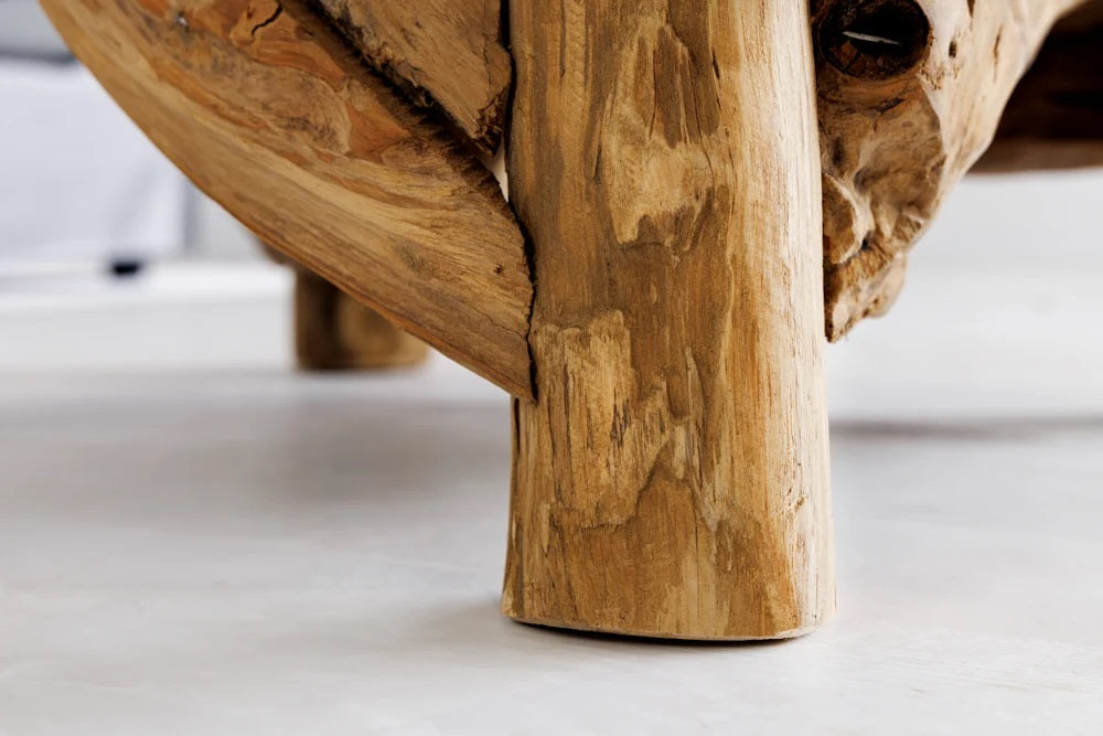 Handgefertigter Teak Couchtisch SEASIDE 60x60cm Unikat