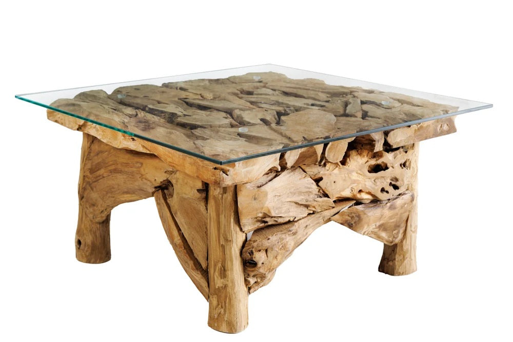 Handgefertigter Teak Couchtisch SEASIDE 60x60cm Unikat