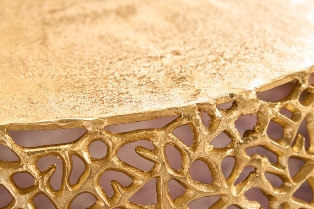 Extravaganter Couchtisch RIXOS ca.73cm gold Metall Handarbeit