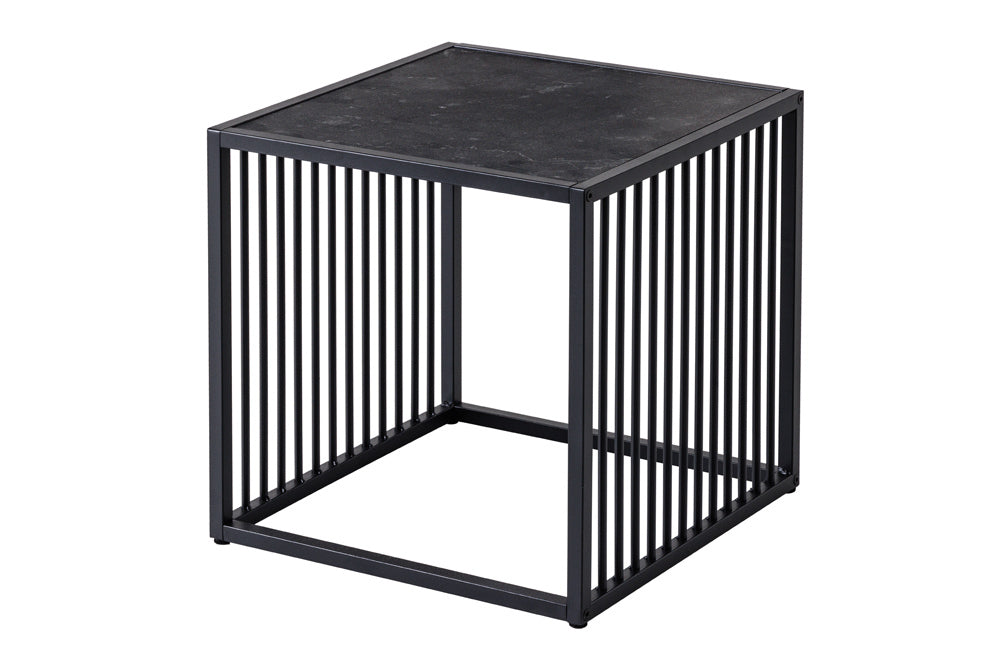Moderner Beistelltisch STRIVE 40cm Marmor-Look Industrielles Design
