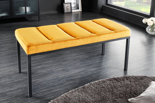 Elegante Sitzbank PLANO 80cm senf-gelb Cord