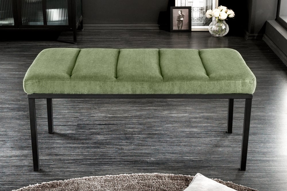 Elegante Sitzbank PLANO 80cm grün Cord