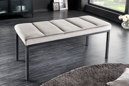 Elegante Sitzbank PLANO 80cm grau Samt