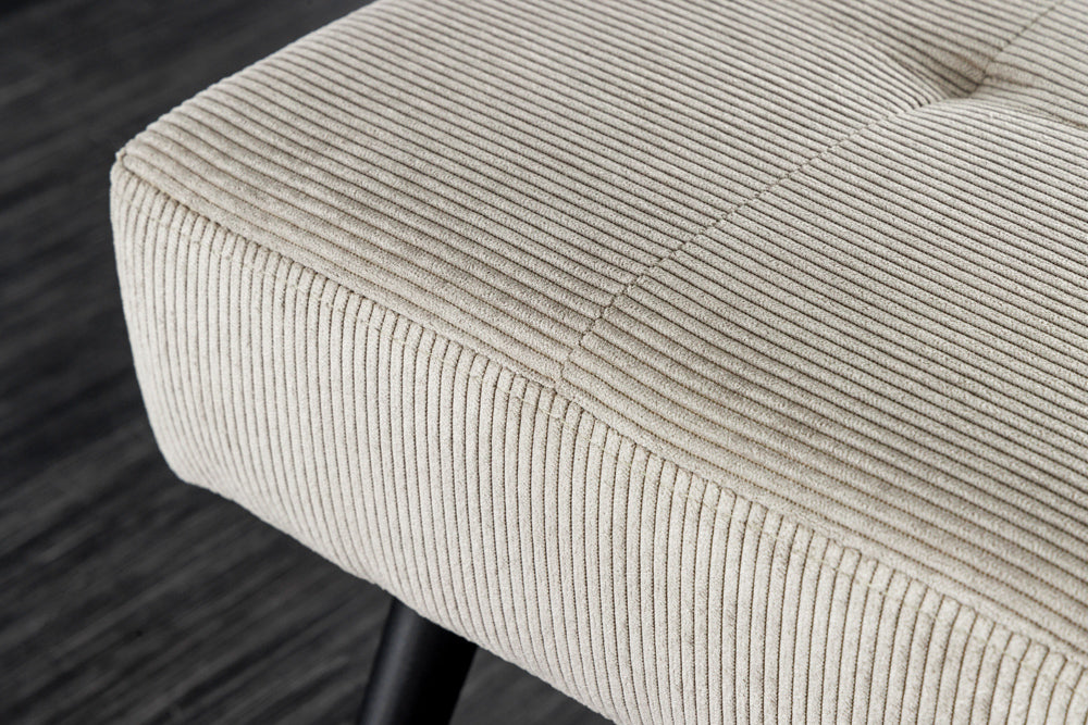 Moderne Sitzbank BELLE 100cm hell-grau Cord