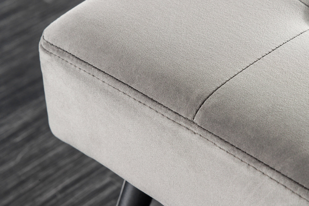 Moderne Sitzbank BELLE 100cm dunkel-grau Samt