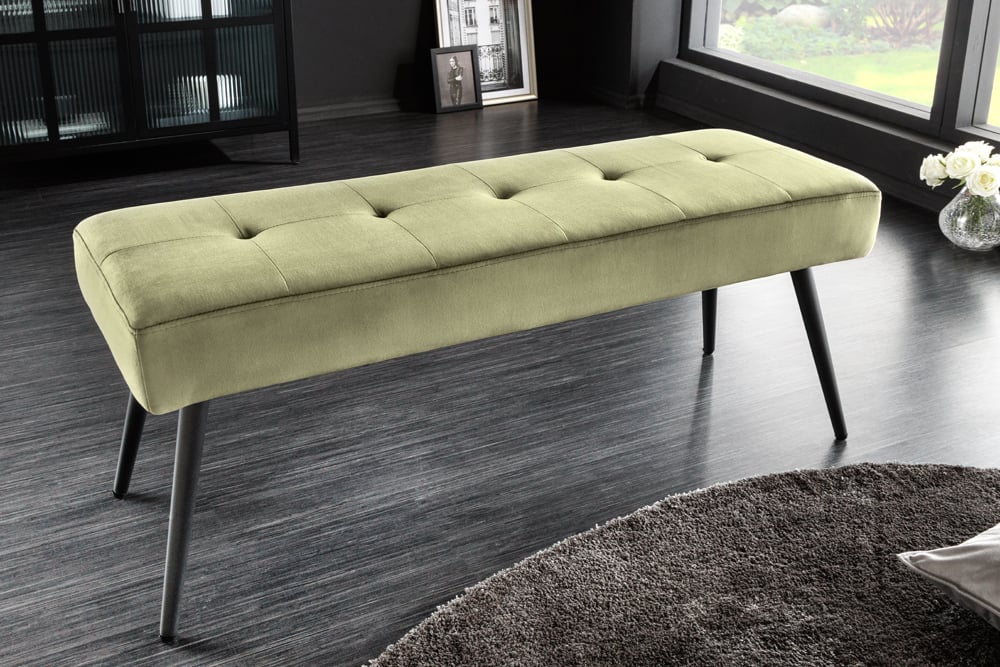 Moderne Sitzbank BELLE 100cm grün Samt