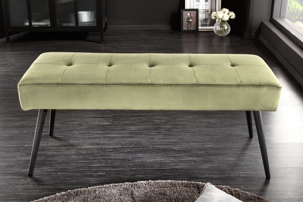 Moderne Sitzbank BELLE 100cm grün Samt