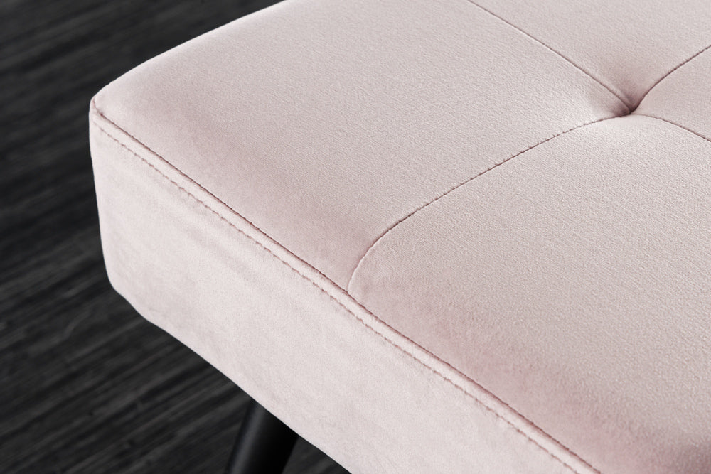 Moderne Sitzbank BELLE 100cm rosa Samt