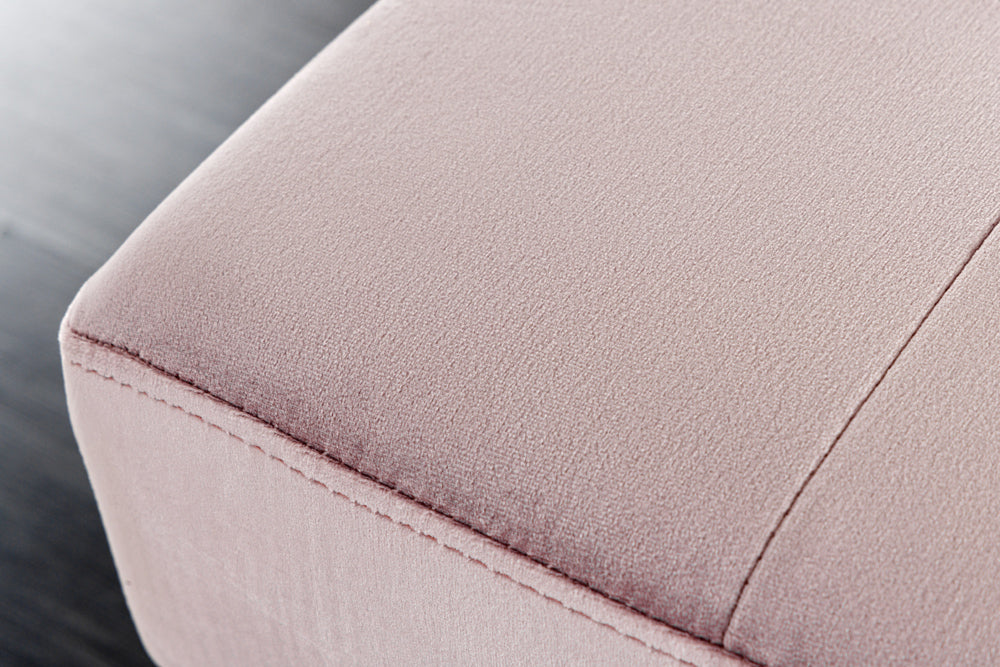 Moderne Sitzbank BELLE 100cm rosa Samt