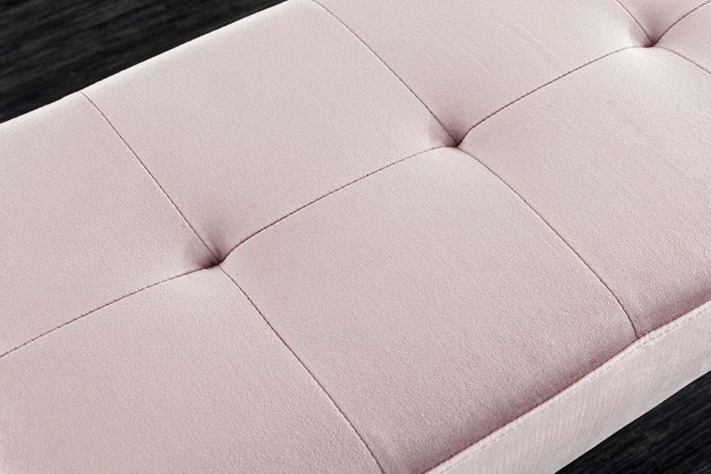 Moderne Sitzbank BELLE 100cm rosa Samt