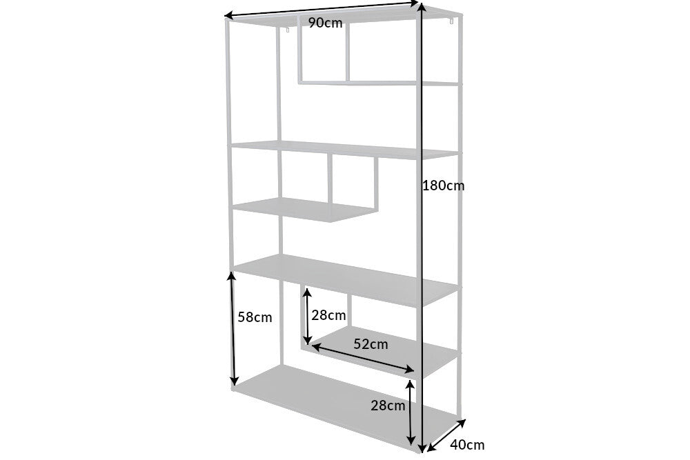 Elegantes Regal ACERO 180cm schwarz Metall Raumteiler