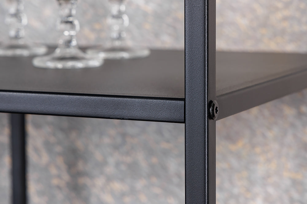 Elegantes Regal ACERO 180cm schwarz Metall Raumteiler